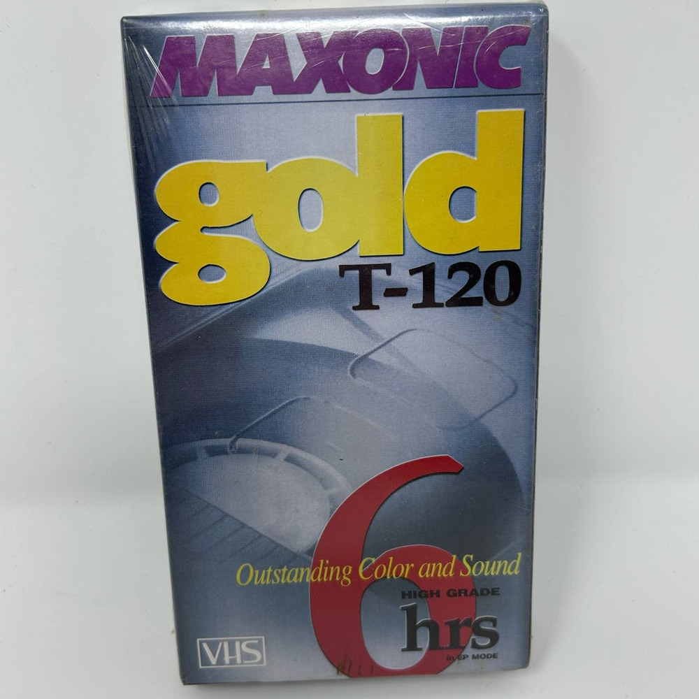 Maxonic Gold High‎ Grade T-120 VHS Tape Outstanding Color and Sound 6 hrs